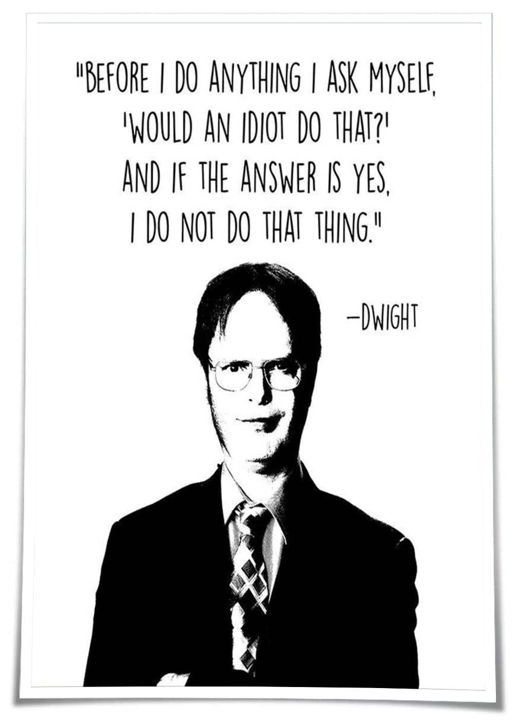Preeklen Tin Sign 096 The Office Dwight Schrute Funny Posters Art Deco Ornaments Decor Hallway Giclee Fine Art Tin Sign Wall Hanging Modern Living Room 8X12 Inch