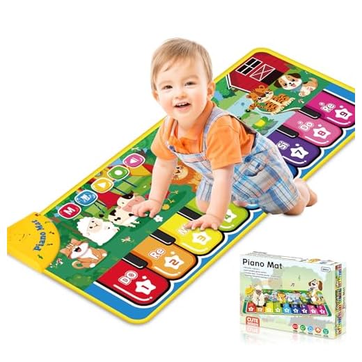 GLOSKIN Mantela de Baile de Juguetes para Bebés, Alfombra de Baile, Teoría de La Música Infantil Juguetes de Iluminación, Piano Bebe,Piano Simulado Tocando, Juguetes Niños 1 Año