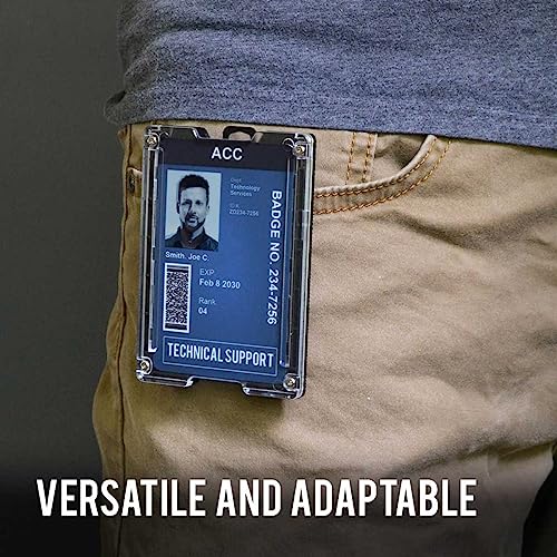 T4 Badge Holder/Wallet - Durable Polycarbonate ID/Credit Holder with Metal Clip and 4 Cards Slot (Holds 1to 4 Cards) Black4