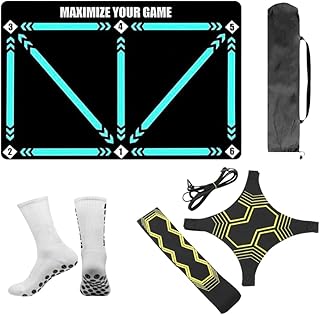 Quoriva Football Training Mat with App & Anti-Slip Socks | Durable Indoor/Outdoor Pro Dribbler Ball Control Mastery Mat (90x60cm XL) | Football Skills Training Equipment Gift for Kids, Boys, Girls
