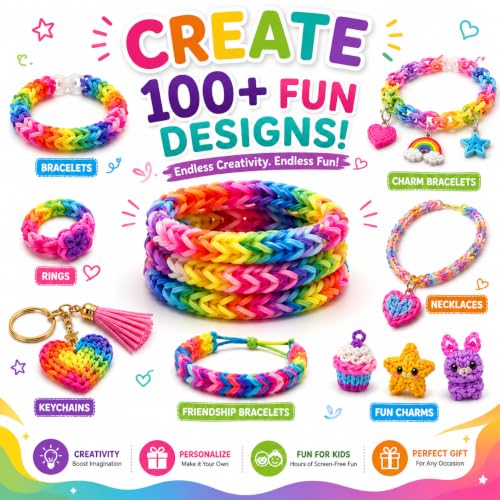 Kit de bandas de telar de 5000 gomas elásticas con caja organizadora DasKid 3