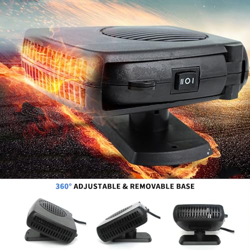 Moocuca Auto Heizung, 2-in-1 Heizung/Kühlung Autoheizung mit 360° Drehbasis, 12V 150W Tragbare Autoheizung, Heizung für Auto Schneller