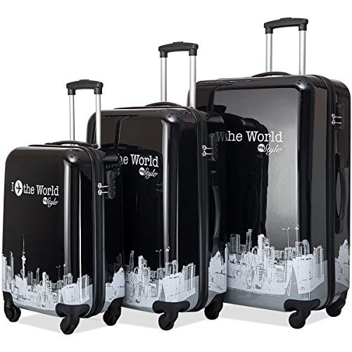 Flieks-3-Piece-Luggage-Set-Hardside-Suitcase-with-Spinner-Wheels