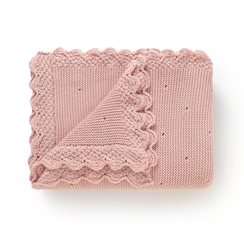 DovFanny Cellular Baby Blanket Cotton Knitted Soft Crochet Blankets for Newborn Boy Girls Toddler (pink)