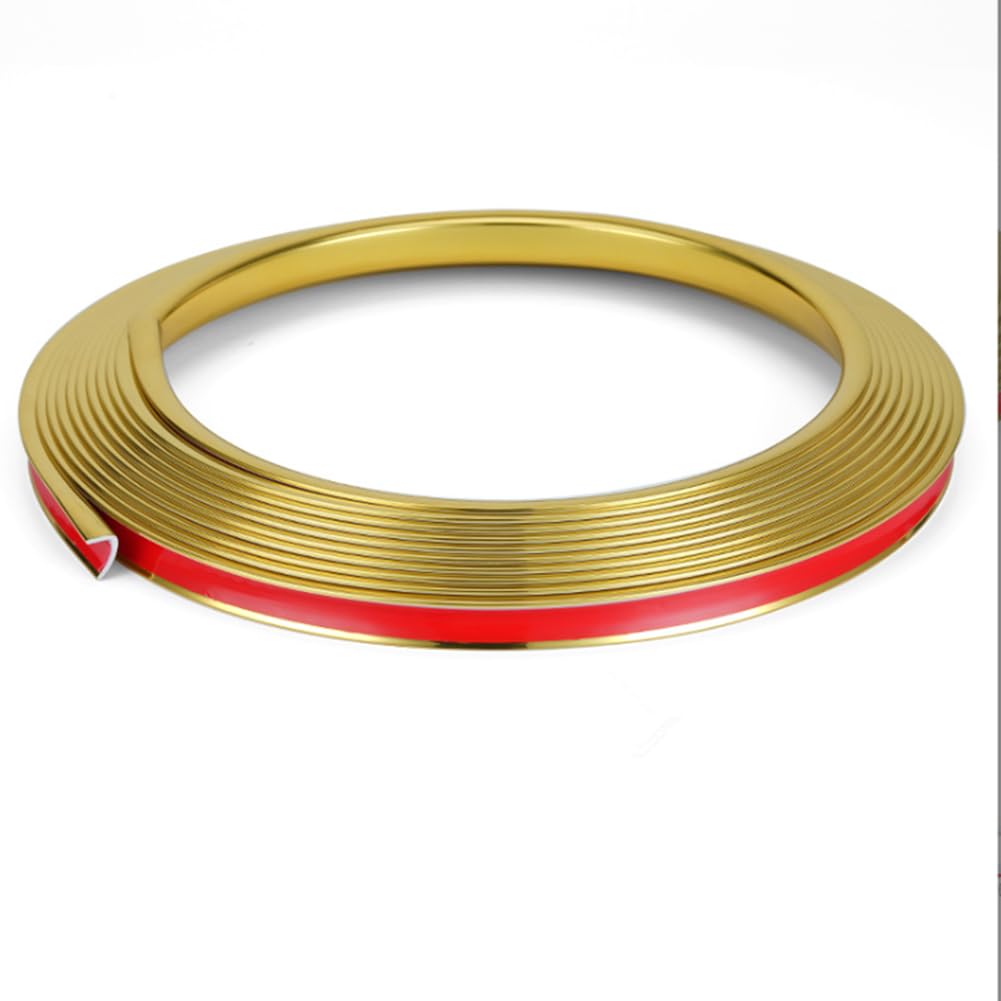 SICCOMA L Molding Trim Peel and Stick 90° PVC External Corner Edge Trim for Tile Edge, Wall Door Frame Cabinet Baseboard Furniture Decoration and Protection (9.5ft, Gold)