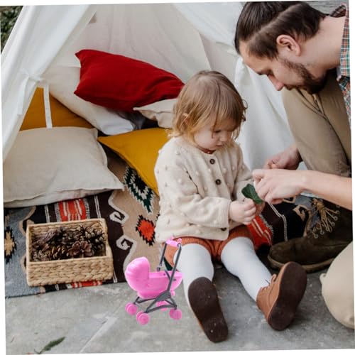 LRXIYODE 2 Stück Teiliges Puppenwagen Realistischer Kinderwagen für Jährige Mädchen Fördert Eltern Interaktion und Motorische Fähigkeiten für Rollenspiele Aus Hochwertigem Rosa – Bild 7