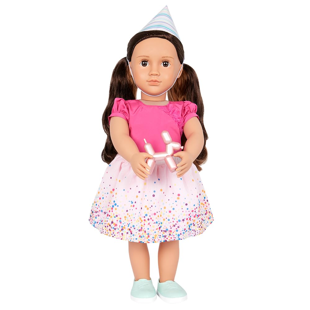 Our Generation Strój urodzinowy – nadruk z konfetti, spódnica z balonami – 45 cm, odzież dla lalek, pretend play, zabawki dla dzieci w wieku 3 i do góry, It's Time to Party