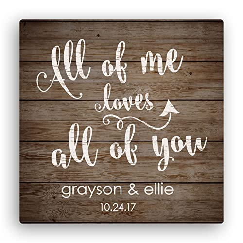 Personalized Planet All Of Me Loves All Of You Gallery Canvas Print with Custom Personalization | Wall Art Decoration for Kitchen, Hallway or Family Room | Ready to Hang | 16x16