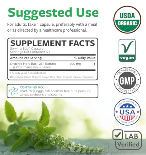 PURE CO USDA Organic Holy Basil
