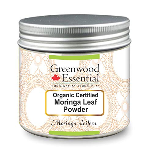 Greenwood Essential Poudre de feuille de moringa pure (Moringa oleifera) qualité thérapeutique 200 g