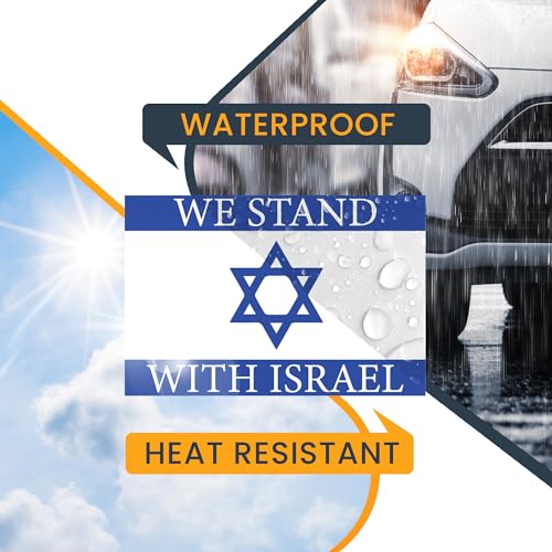 Image of Magnet Me Up We Stand with Israel Israeli Flag Magnet Decal, 4x6 Inches, Blue and White, Heavy Duty Automotive Magnet for Car, Truck, SUV, or Any Other Magnetic Surface