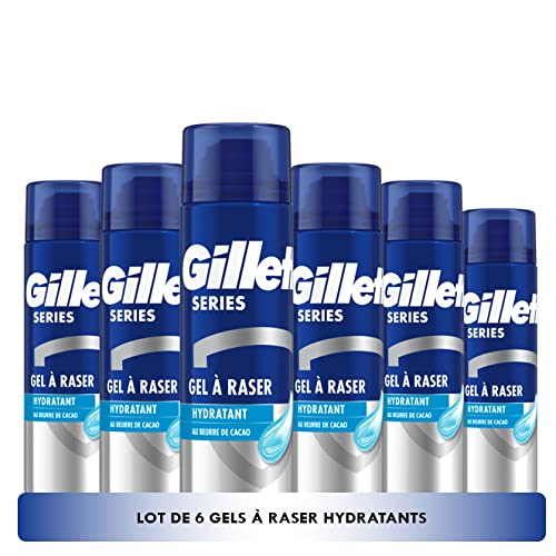 Gillette Series Gel À Raser Hydratant Au Beurre De Cacao, 6x200ml