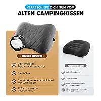 HIKENTURE Aufblasbares Camping/Reise Kissen mit Abziehbarem Kissenbezug – Ansicht 2