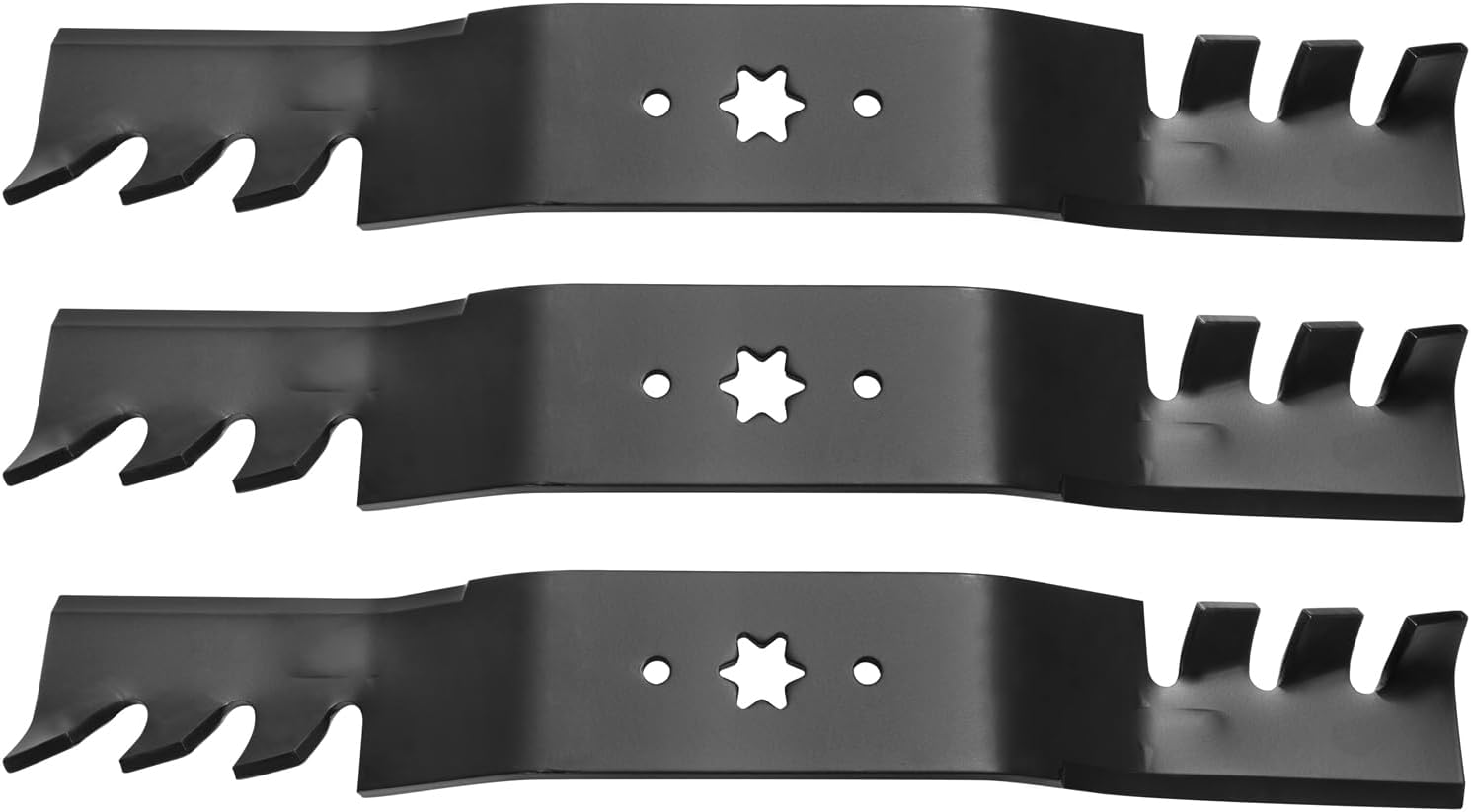 Parts Camp Lawn Mower Blade for 50 in. Cut Replaces MTD Cub Cadet RZT Troy Bilt 942-04053C 942-04053X Toothed Mulching Blade(Set of 3) 50 in. Deck-942-04053-X