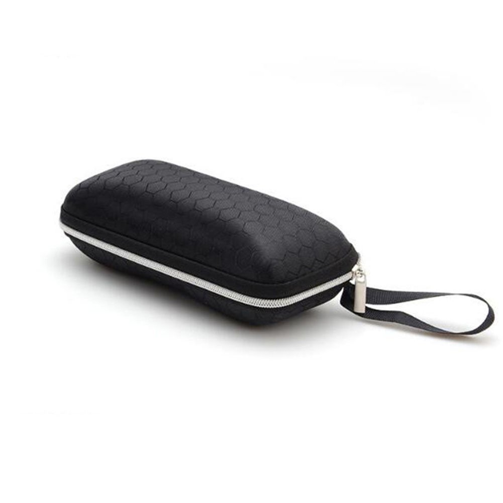 Greenlans Women's Black Travel Portable Eva Hard Shell Zipper Case Box Eyeglasses Sunglasses Bag With Carabiner Hook