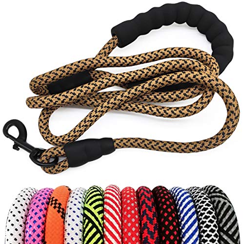 MayPaw Heavy Duty Rope Dog Leash, 3/4/5/6/7/8/10/12/15 FT Nylon Pet Leash, Soft Padded Handle Thick...