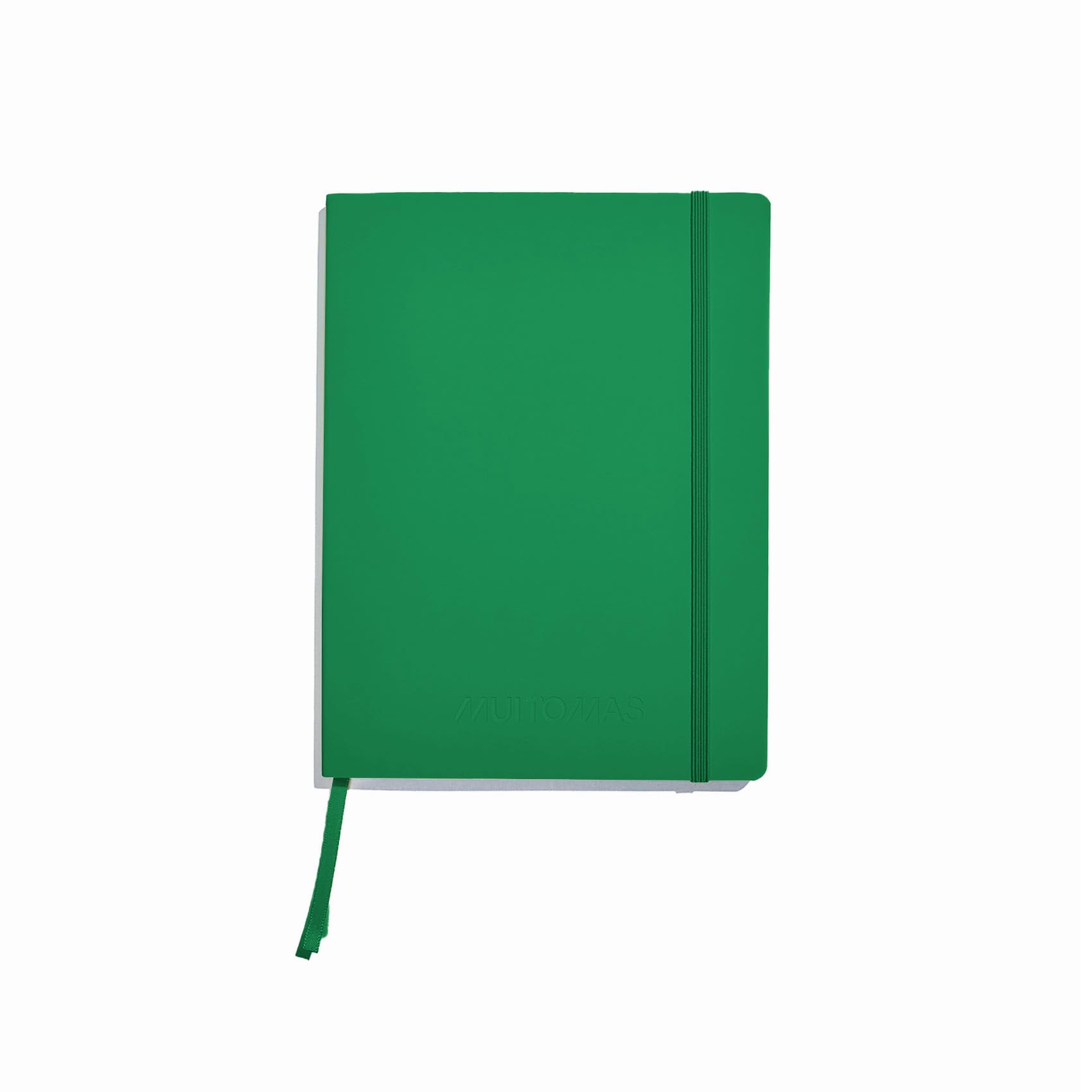 Muitomas, Block Notes Large Office Notebook with Soft Cover, Inner Pocket and Elastic Closure, 120 Lined Sheets, 19 x 25 cm, Green