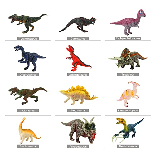 kramow Juego de Dinosaurios,Figura de Dinosaurio 15 PCS Dinosaurios de Juguete Set Regalo para Chicos Niños 3, 4, 5 y 6 años