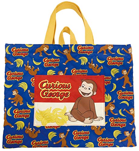 アイプランニング レッスンバッグ おさるのジョージ キルト バナナ ブルー W39×H31cm K1381B