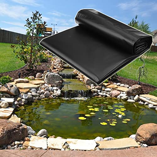 QQXY Pond Liner,8-mil Black HDPE Waterfall Backyard Koi Pond Liners,for Koi Ponds, Streams Fountains and Water Gardens (Battery *1 : 6x10m/236.2x393.7in)