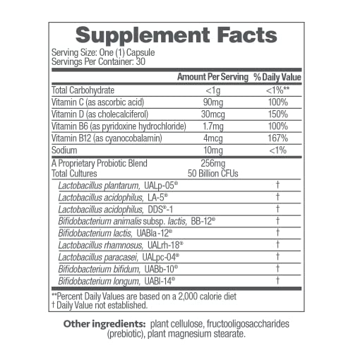Up4 Men’s Probiotic Supplement, 50 Billion Cfus, With Vitamin C, Vit. D, Vit. B6 & Vit. B12, Digestive + Immune Support*, Promotes A Healthy Metabolism & Muscle Function*, Non-Gmo, 30 Count #TOP2