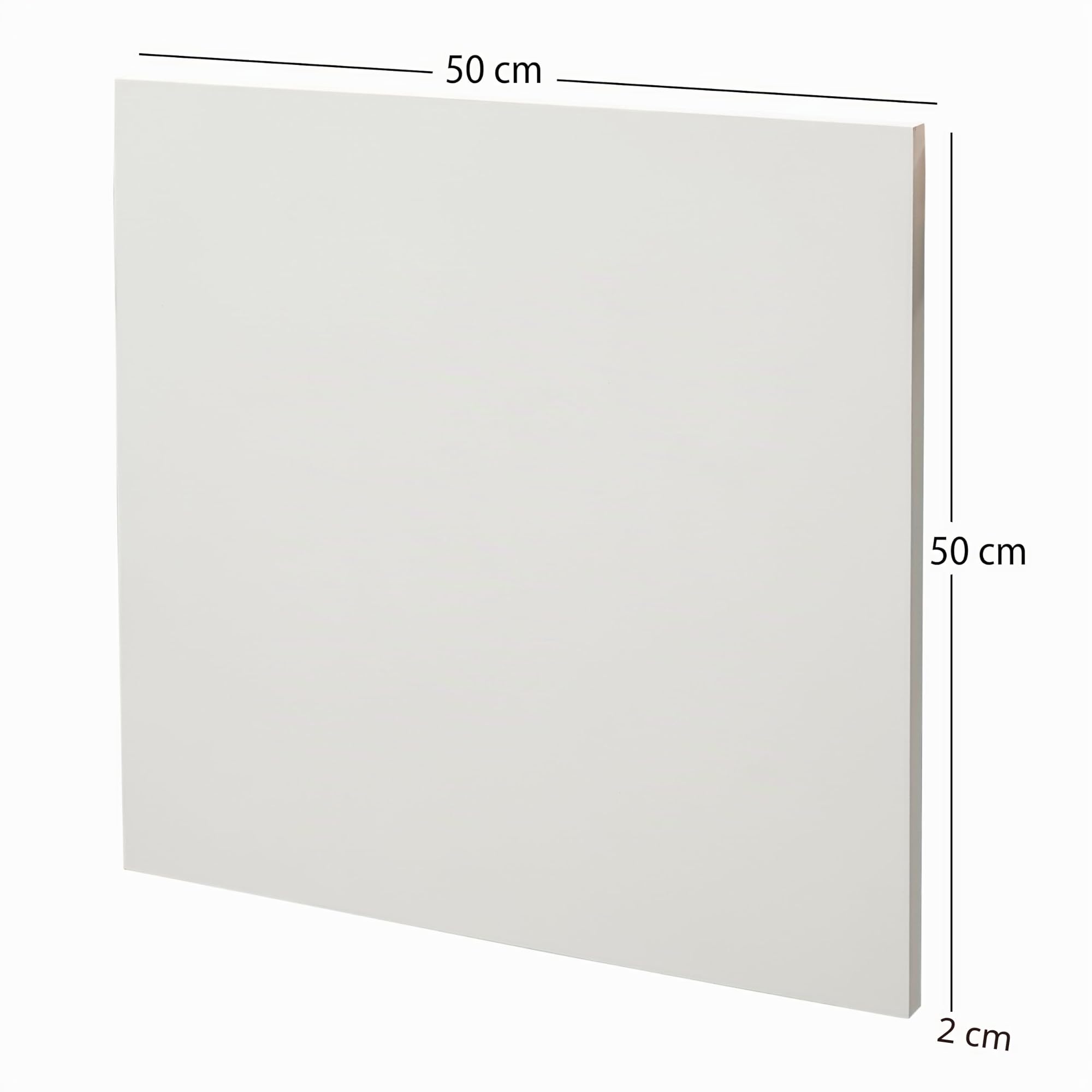ARTIKUM Lot de 2 planches de peinture en MDF 50 x 50 cm - Blanc apprêté - Profondeur 1,9 cm - Plaque de peinture en MDF avec cadre en pin - Fond de peinture sur bois - Pour peinture, bricolage