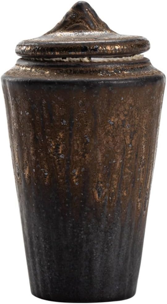 SONGCHAO Sugar Jar Stoneware Mini Tea Storage Container Jar Gilt Iron Glaze Ceramic Small Jar Sealed Jar Portable Storage Jar Tea Canister