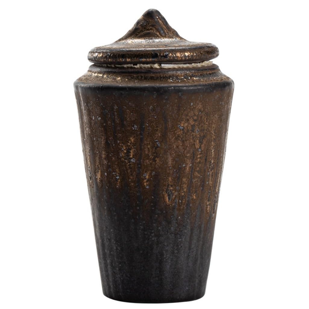 Organizadores y Almacenamiento de Té Mini recipiente for almacenamiento de té de gres, tarro pequeño de cerámica esmaltado de hierro dorado, tarro sellado, tarro de almacenamiento portátil Botes de Té
