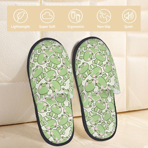 Cute Frog Print House Slippers For Women And Men,Soft Slippers With Memory Foam,Non-Slip Indoor Home Shoes2