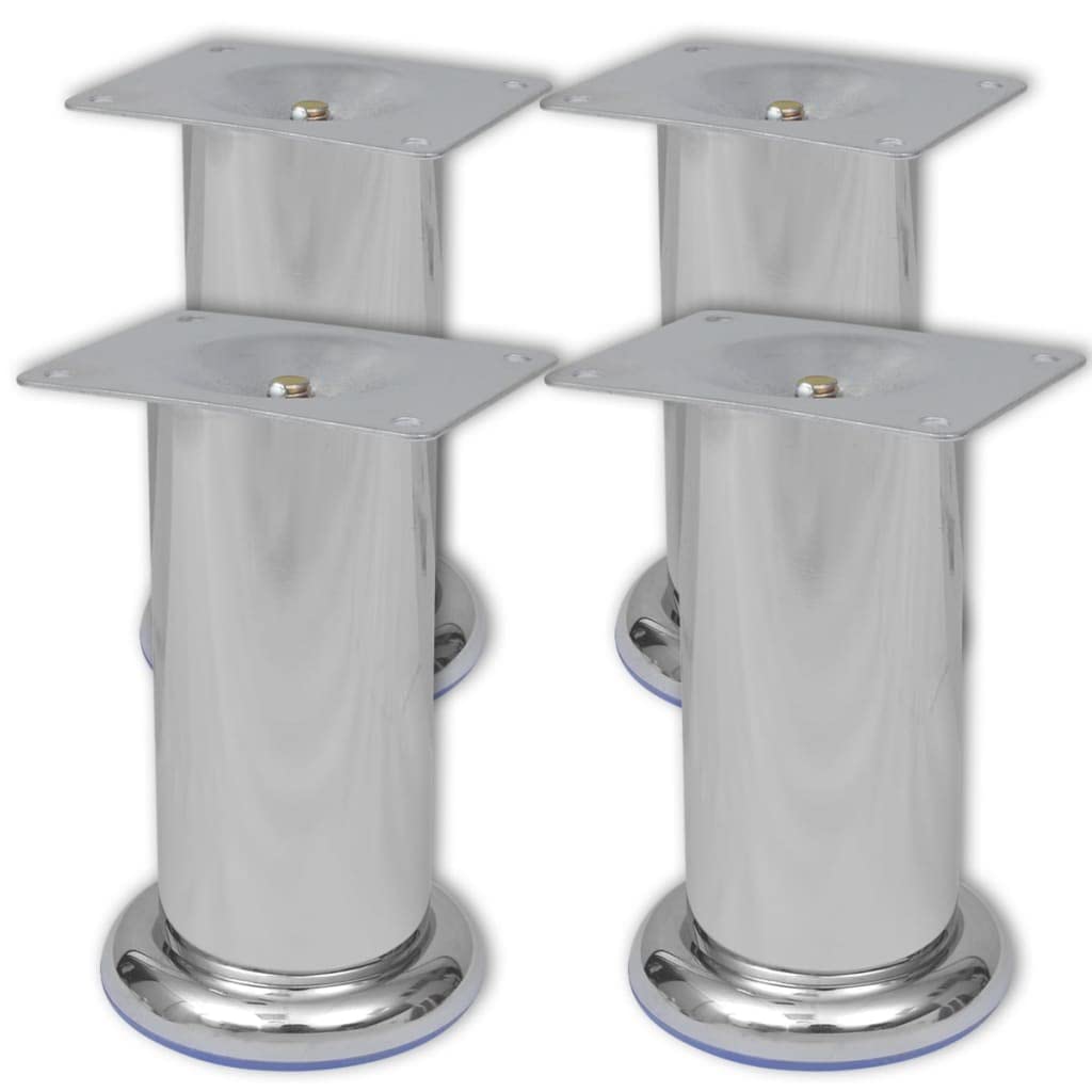 Mangloder - Juego de 4 patas para muebles, patas de sofá, base cromada, 120 mm, hierro, 50 x 120 mm, diámetro de pie de 70 mm, pie de repuesto para sofá, sillón, cómoda, estantería, aparador con
