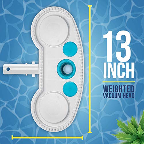 U.S. Pool Supply 33 cm beschwerter Pool-Vakuumkopf mit Nylonborsten, EZ-Clip-Griff – verbindet 3.8 cm oder 3.8 cm Schlauch – entfernt Schmutz, reinigt Böden – sicher für mit Vinyl gefütterte Pools