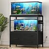 Heybly 20-29 Gallon Fish Tank Stand, Aquarium Stand with Drawer, Power Outlet, Heavy Duty Metal Frame, for Fish Tank, Turtle & Reptile Terrarium, 31.5″ x 15.7″ Top, 330lbs, Black HAS001BK