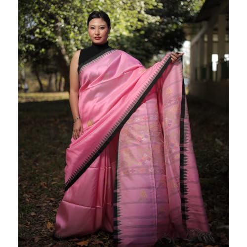 weaverootsbymedhabati pink mulberry silk saree in mulberry silk – image 5