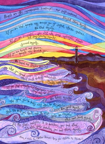 Dovetail Ink Be Kind Anyway - Mother Teresa Quote Art with Lighthouse SIGNED ART PRINT (11x14...