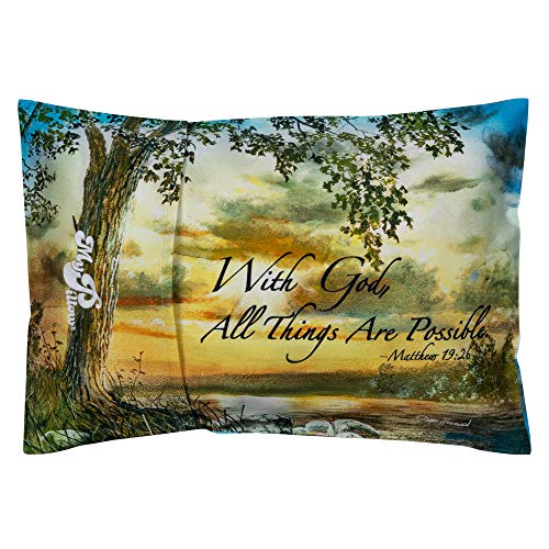 MyPillow Multi-Use Travel Pillow Compact Pillow for On-The-Go Comfort and Sleeping, Portable, Compact, Washable Pillow for Adult and Kids Neck Support [with God All Things are Possible]