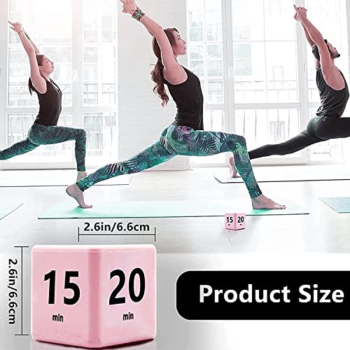 2 Pcs Cube Timer,Time Management Cube,Gravity Sensor Flip Timer For Study,Kitchen Cooking,Workout,Yoga (Pink And White) #TOP2