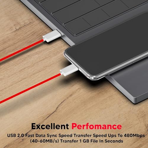 Image of Original Fast Cable for OnePlus Type-C To Type-C Charging Cable Smartphone 10A 1M DL129 Red IN