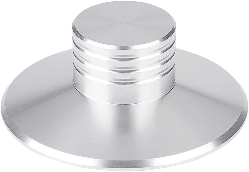 BewinnerDurable LP Turntable Metal Disc Stabiliser Record Weight Clamp Black (Silver)