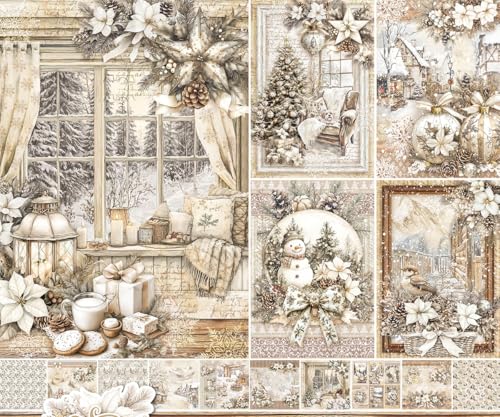 Bloc de papier Ciao Bella 190 g/m² pour fabriquer des cartes de vœux d'hiver
