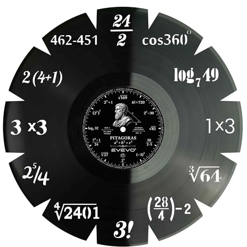 Reloj de matemáticas de vinilo sin tictac para eliminar ruidos en zonas de exámenes