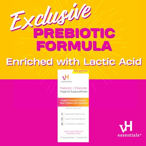vh essentials prebiotic ph balanced vaginal suppositoriesbox original version 15 count
