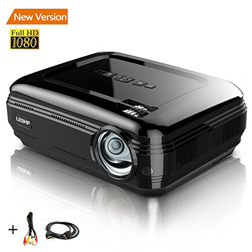Proiettore 1080P HD 3200LM LCD - LESHP Cinema Familiare Distanza 1-6m Supporta Laptop Xbox VGA USB SD Speaker HDMI per Computer TV Laptop Gaming con Telecomando