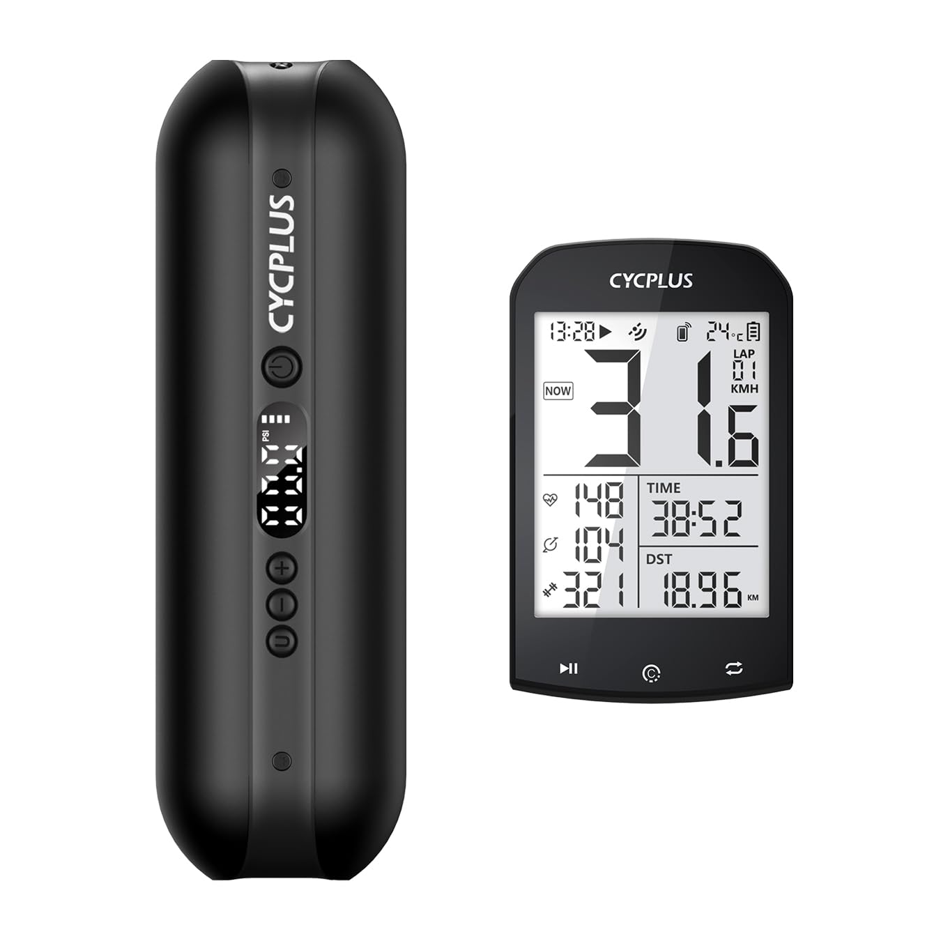 CYCPLUS Tire Inflator A2 + GPS Bike Computer M1