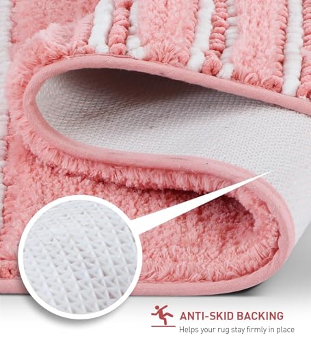 Image of Obsessions Ultra Soft Solid Bath Mat - Premium 1950 GSM Density, Anti-Skid Safety Backing & Superior Absorbency for Quick-Dry Comfort (50x80 cm, Peach)