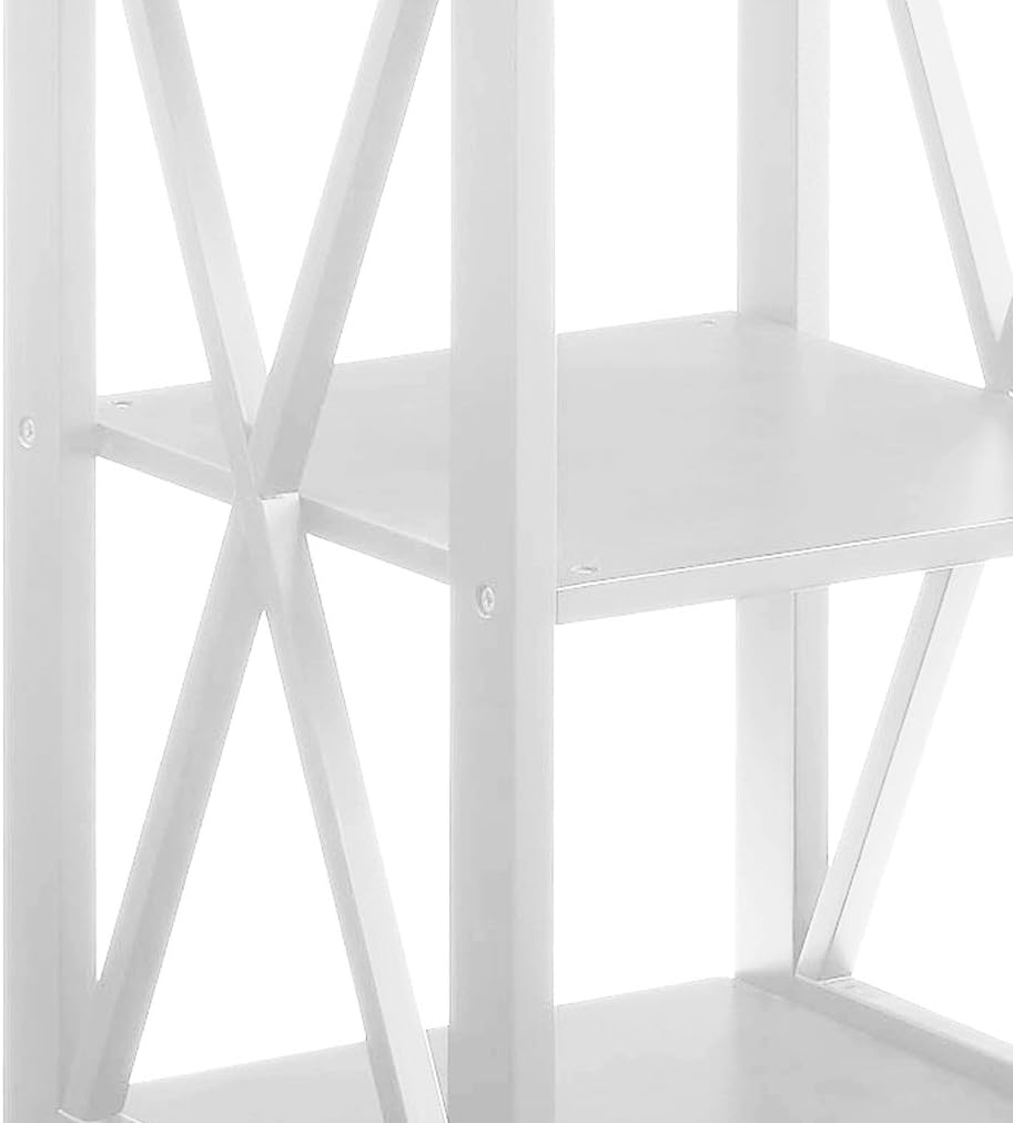 Convenience Concepts Oxford End Table with Shelves, White : Home & Kitchen