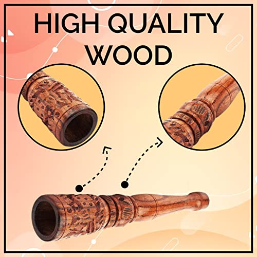 Image of Royal Swag Mughal Style Chillum Pipe For Smoking Weed | Tobacco Pipe Handmade Shiva Chillum Hookah Smoking Pipe Made In India|Durable Hard Wood Material