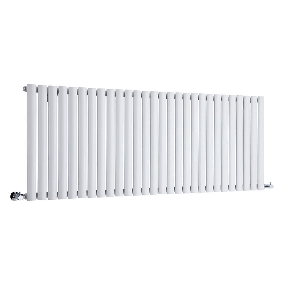 Milano White Aruba - Horizontal Single Oval Panel Radiator - 635Mm X 1652Mm