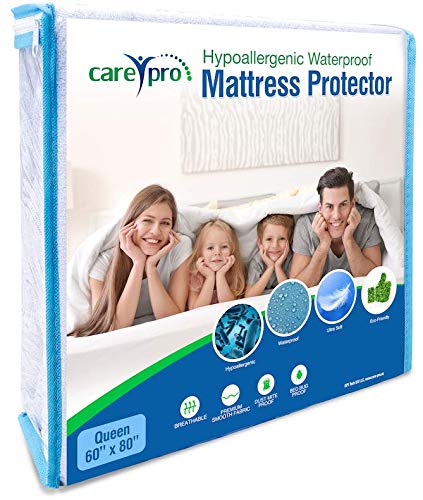 Care Pro Hypoallergenic Mattress Protector Smooth Breathable Fitted Fabric Style 100% Waterproof Dust