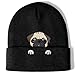 Pug Beanie Hat - Gifts for Women Men Dog Lovers Mom Dad - Funny Cute Animal Stuff for Christmas Birthday Decorations - Black