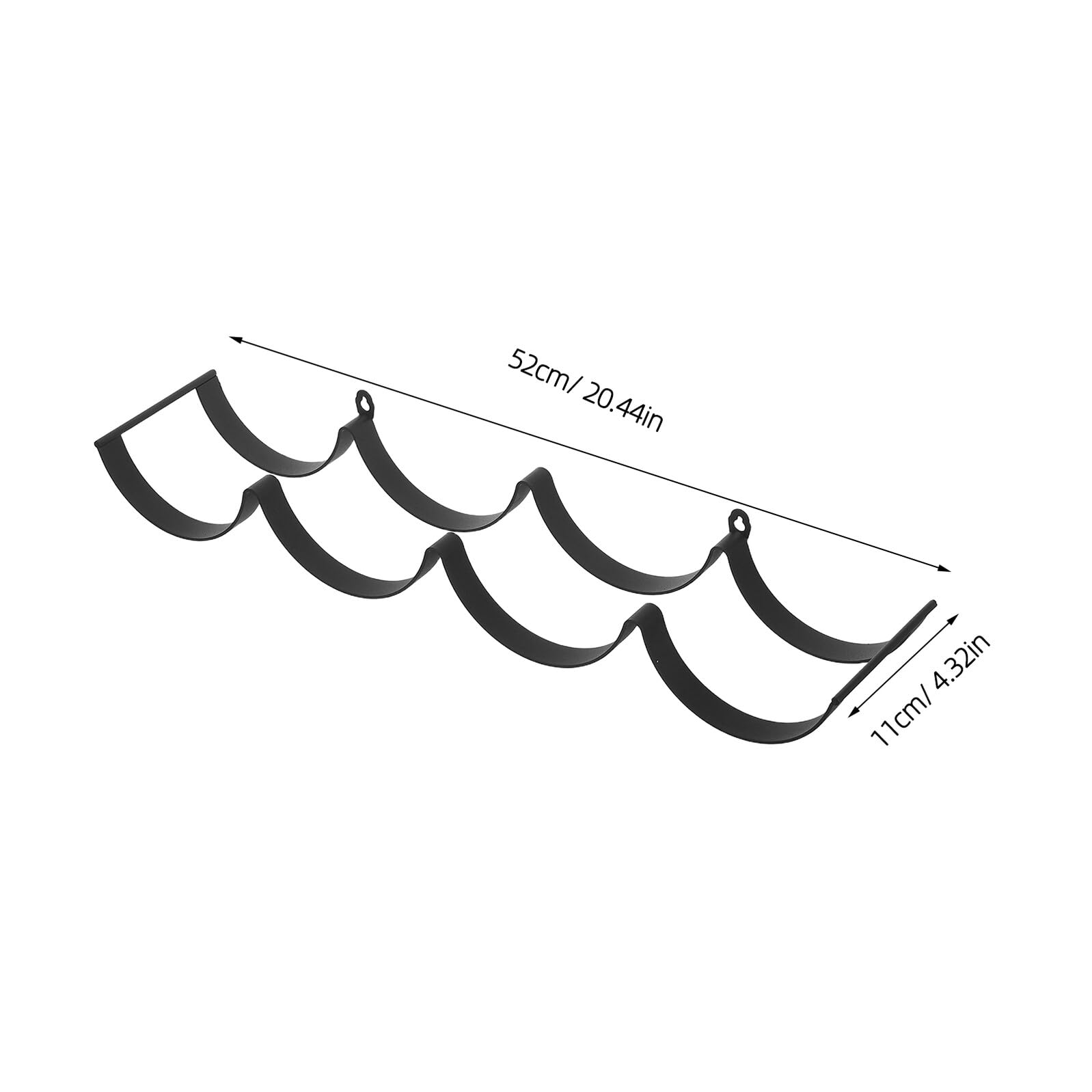 Portarrollos de Papel Higiénico Negro de Pared de Hierro Forjado para 4 Rollos Diseño de Nubes Onduladas Estante Metálico Decorativo para Baño Cocina y Oficina Organizador de